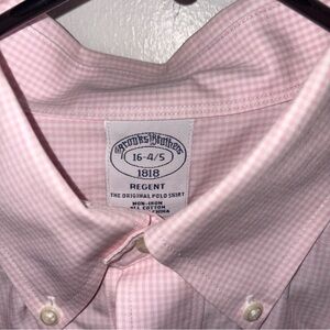 Brooks Brothers Light Pink Gingham Men's Shirt Regent button down Classic